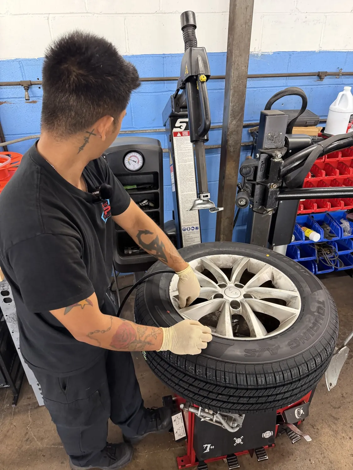 Tire mounting and balancing at KRP Automotive Repair in Clifton, NJ