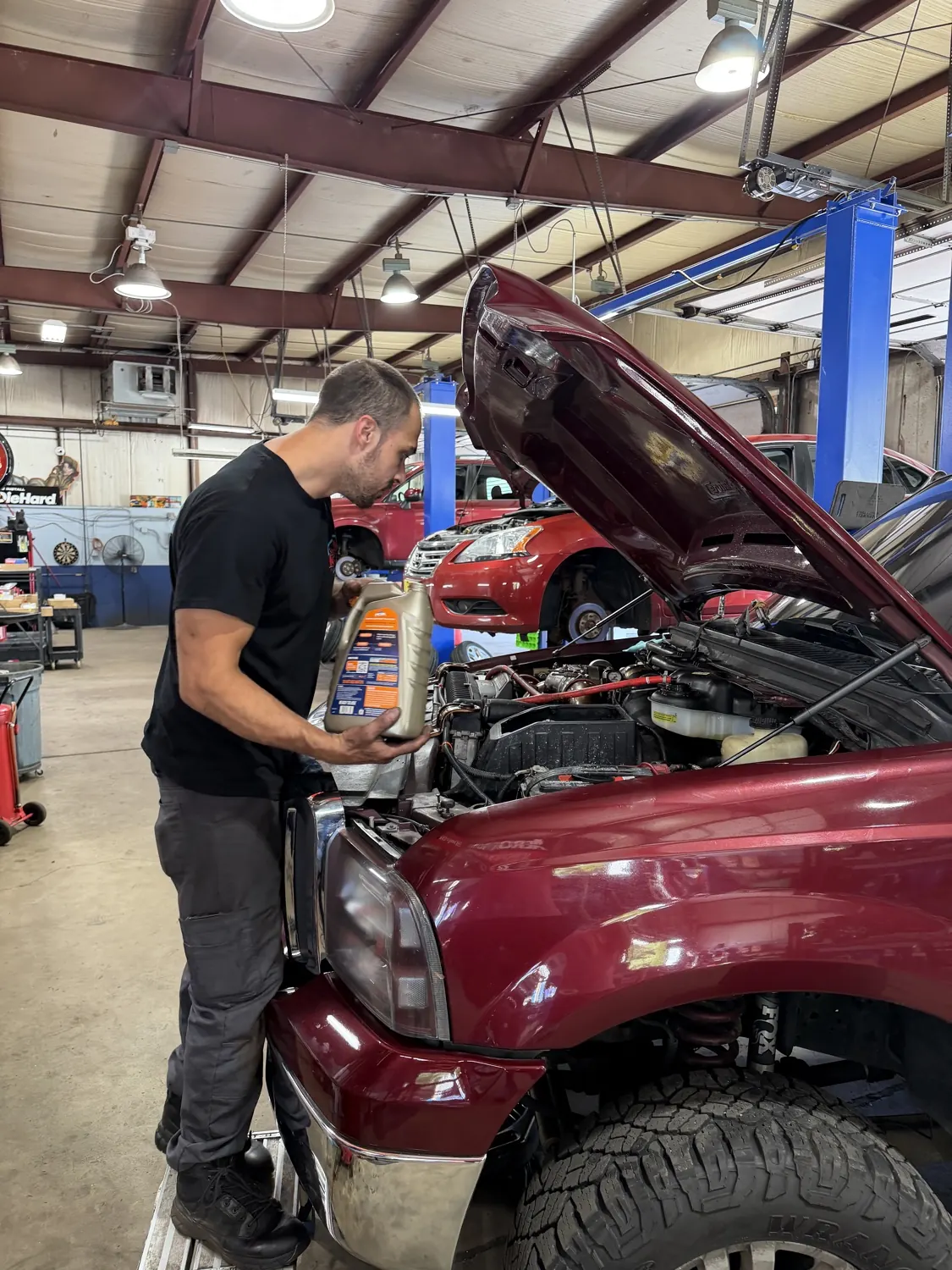 Fluid service at KRP Automotive Repair in Franklin, NJ