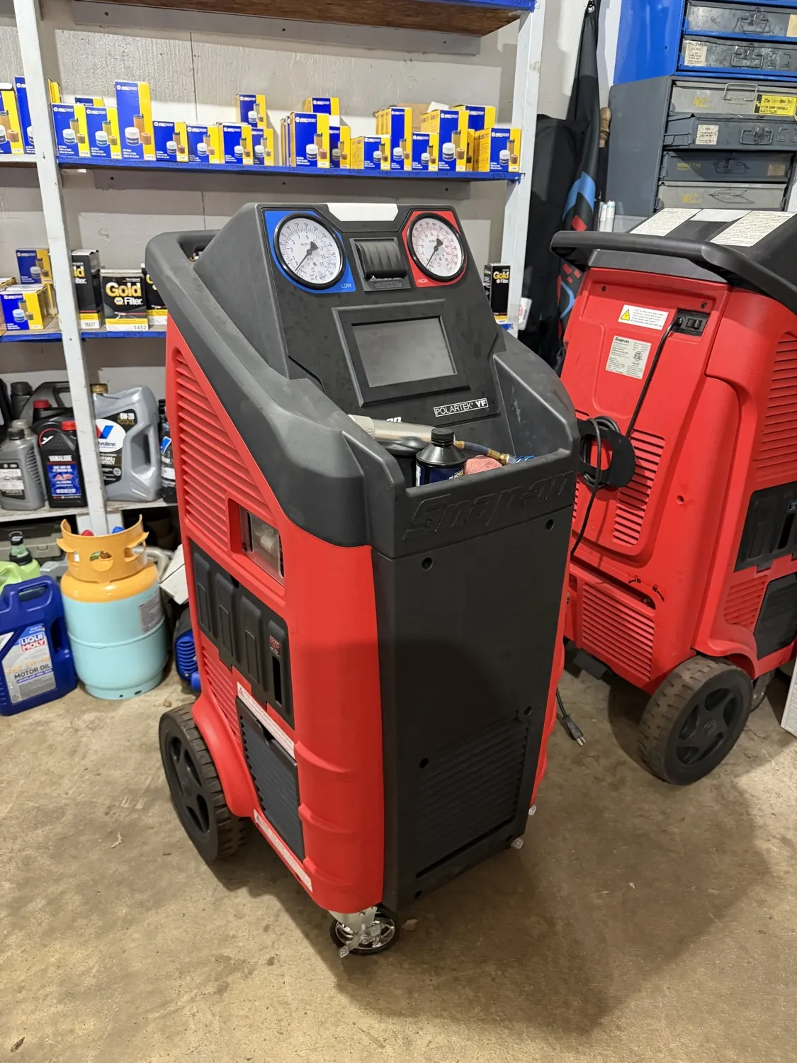 Air-conditioning service machine at KRP Automotive Repair in Franklin, NJ