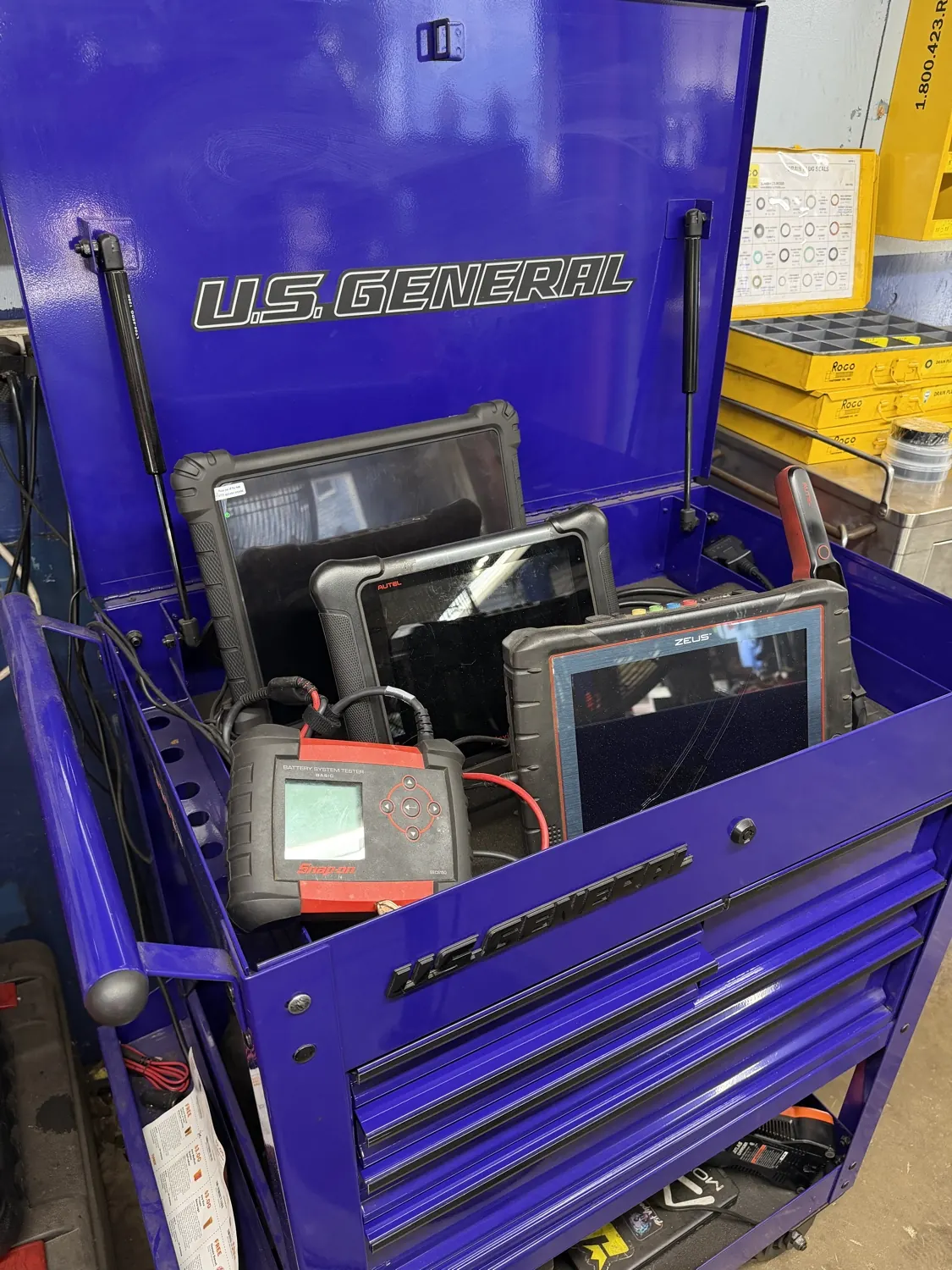 Running a diagnostic scan tool in the vehicle at KRP Automotive Repair in Franklin, NJ