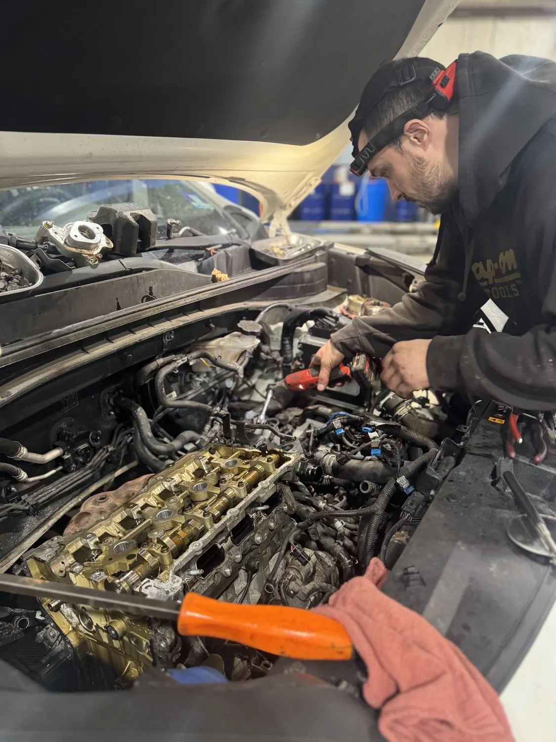 Engine repair work at KRP Automotive Repair in Franklin, NJ
